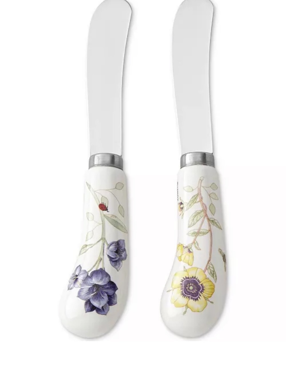 Lenox Butterfly Meadow Ceramic Handle Spreaders - Yellow, Purple, Green